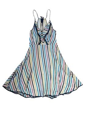 Anthropologie Girls from Savoy Silk Dress Drawstring Straps Boho Chic Size 6